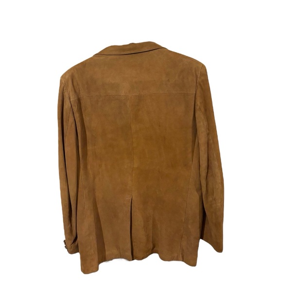 Terry lambskin suede leather tan brown blazer jacket M - Picture 2 of 12